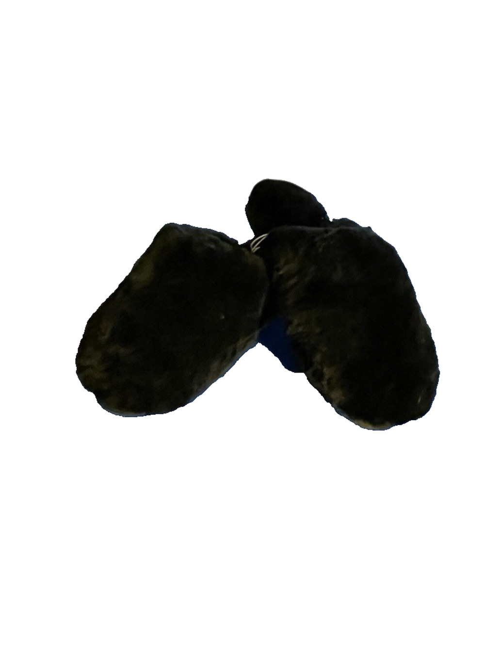 Black Dearfoams genuine shearling slippers in size medium 6.5-7.5 Cozy Comfort